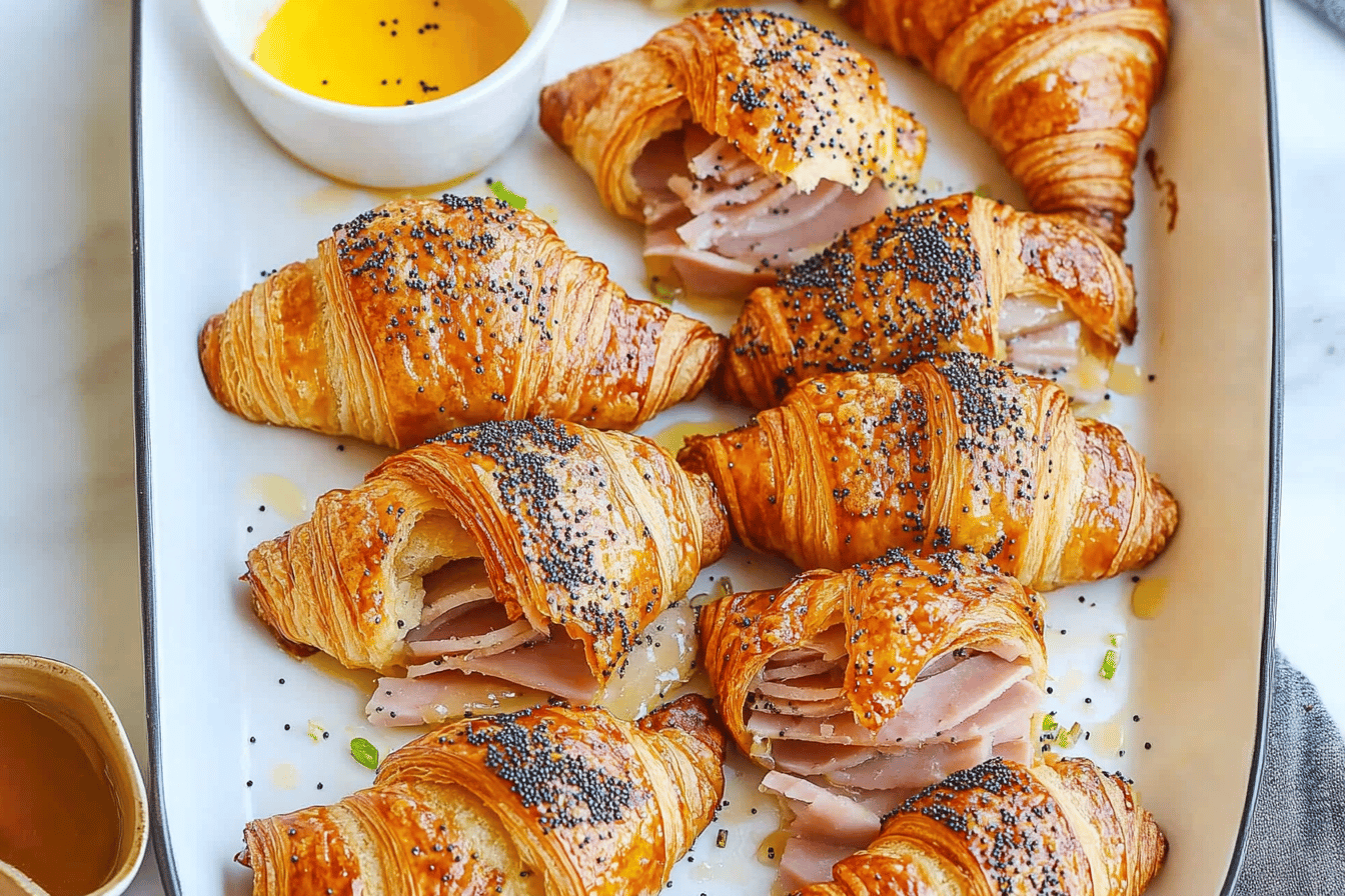 Baked Ham and Cheese Croissants Recipe