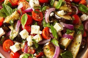 Eggplant Salad with Fresh Ingredients and Flavor