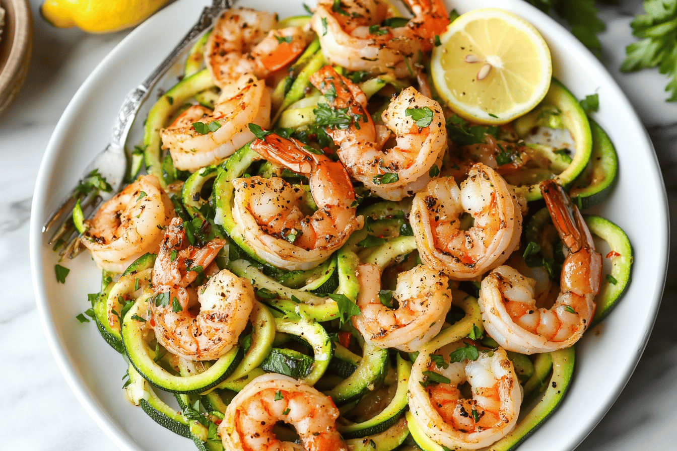 Garlic Butter Shrimp with Zucchini Noodles