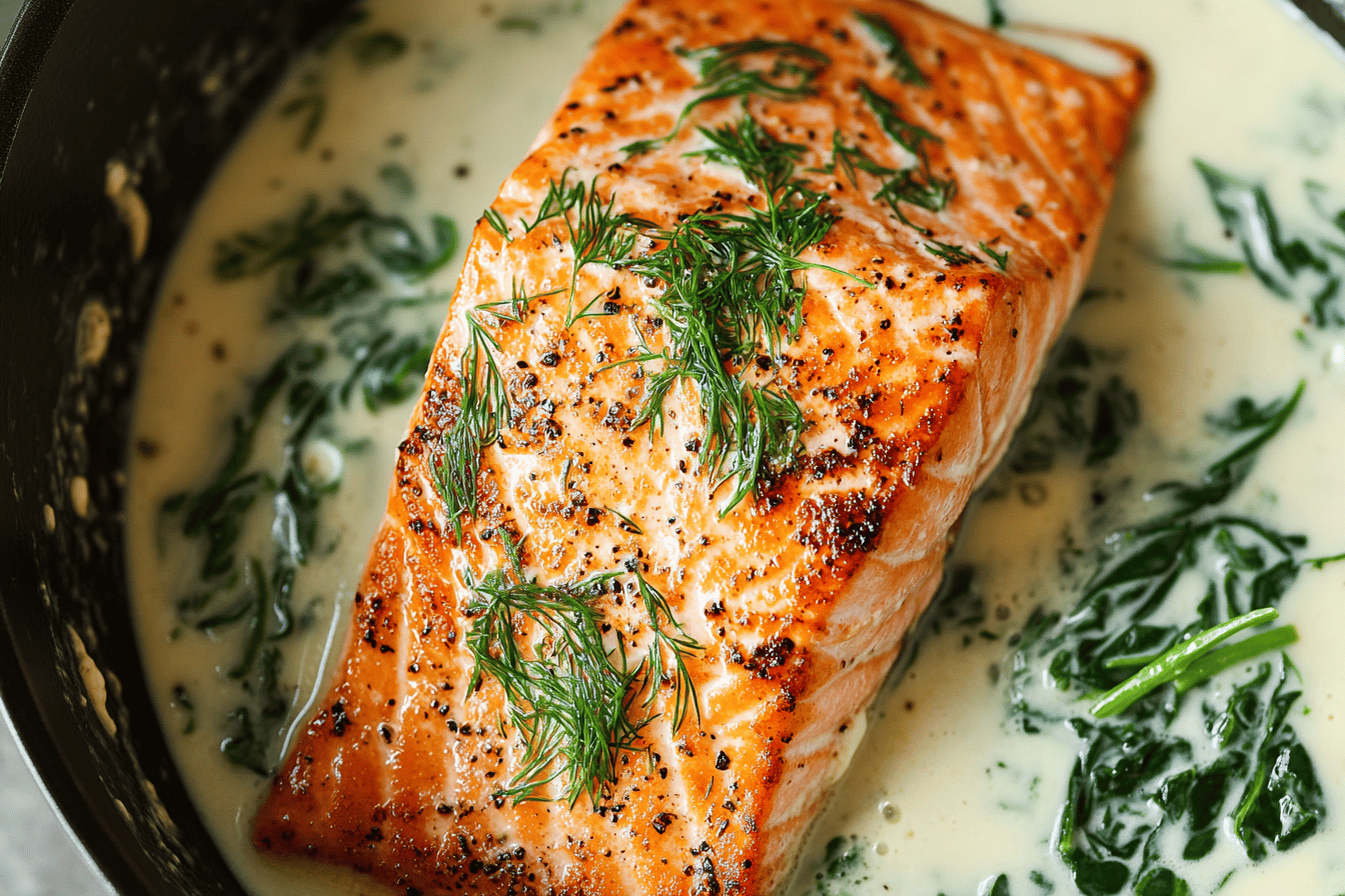 Garlic Cream Sauce Salmon Recipe
