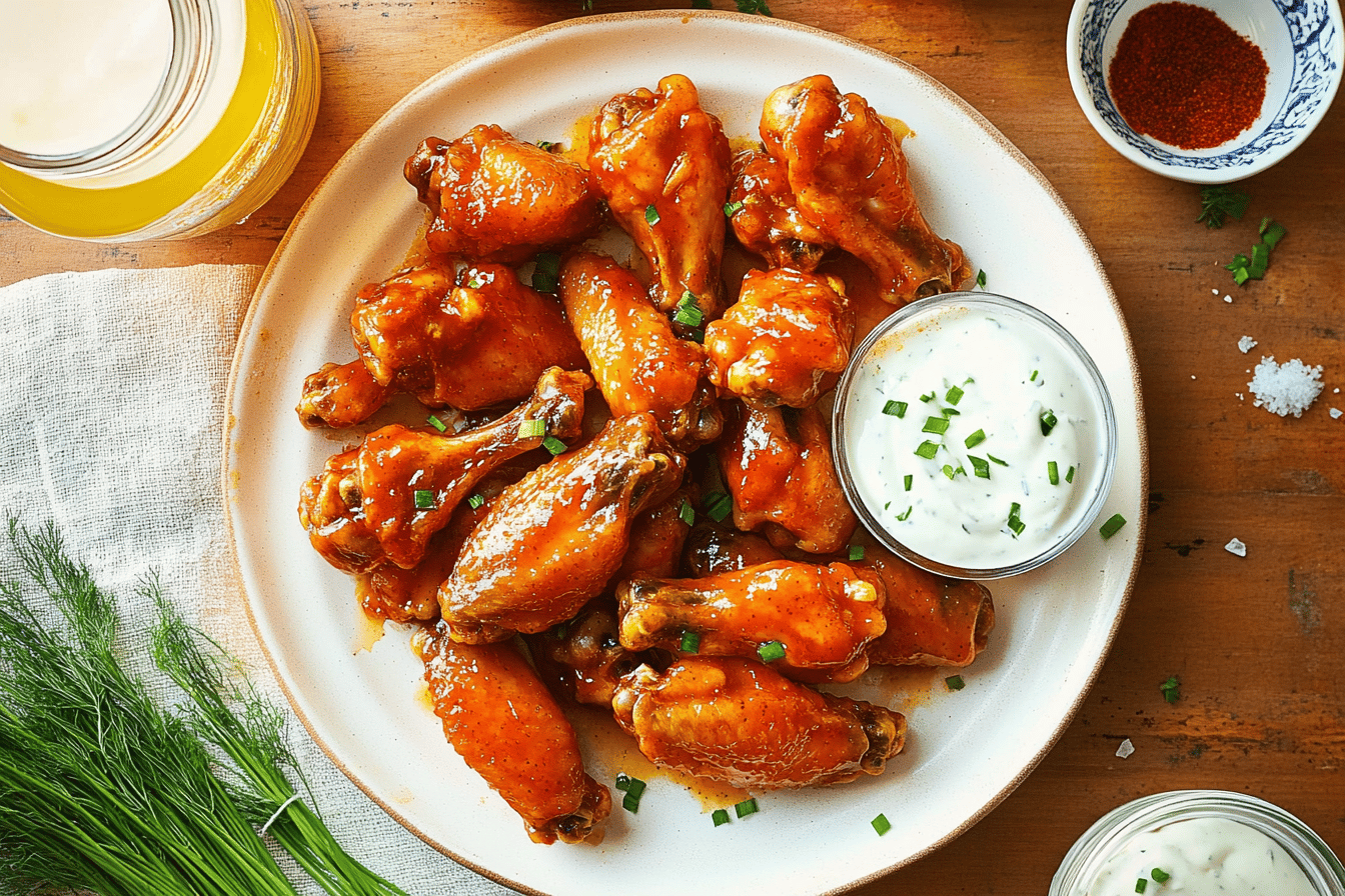 Honey Buffalo Wings with Homemade Ranch Recipe