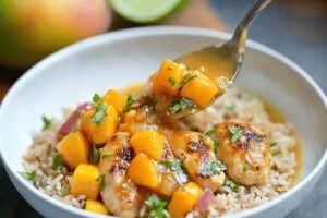 Mango Chicken with Creamy Coconut Rice Recipe