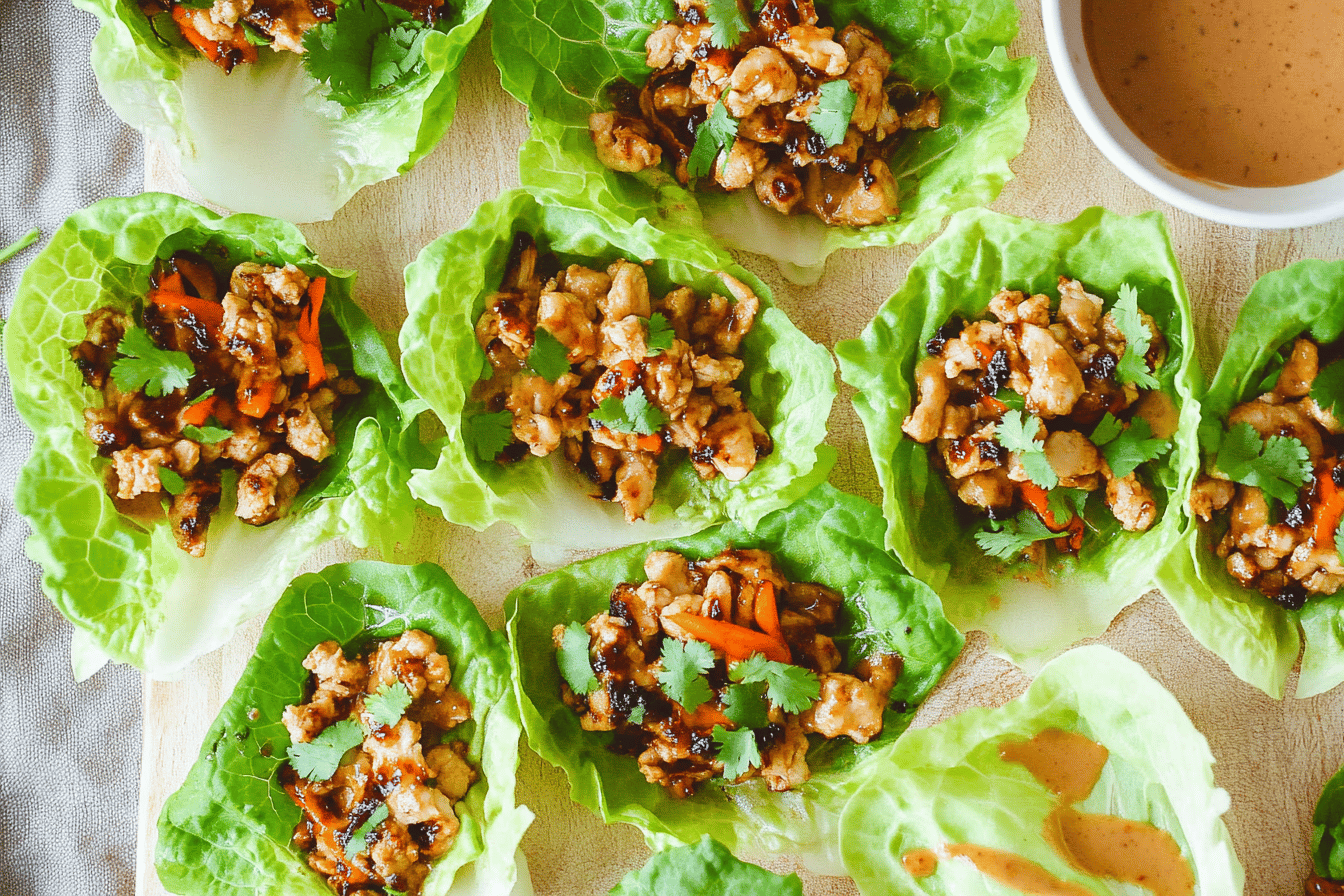 Peanut Chicken Lettuce Wraps Recipe