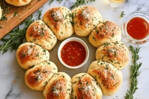 Pull Apart Garlic Bread Wreath Recipe