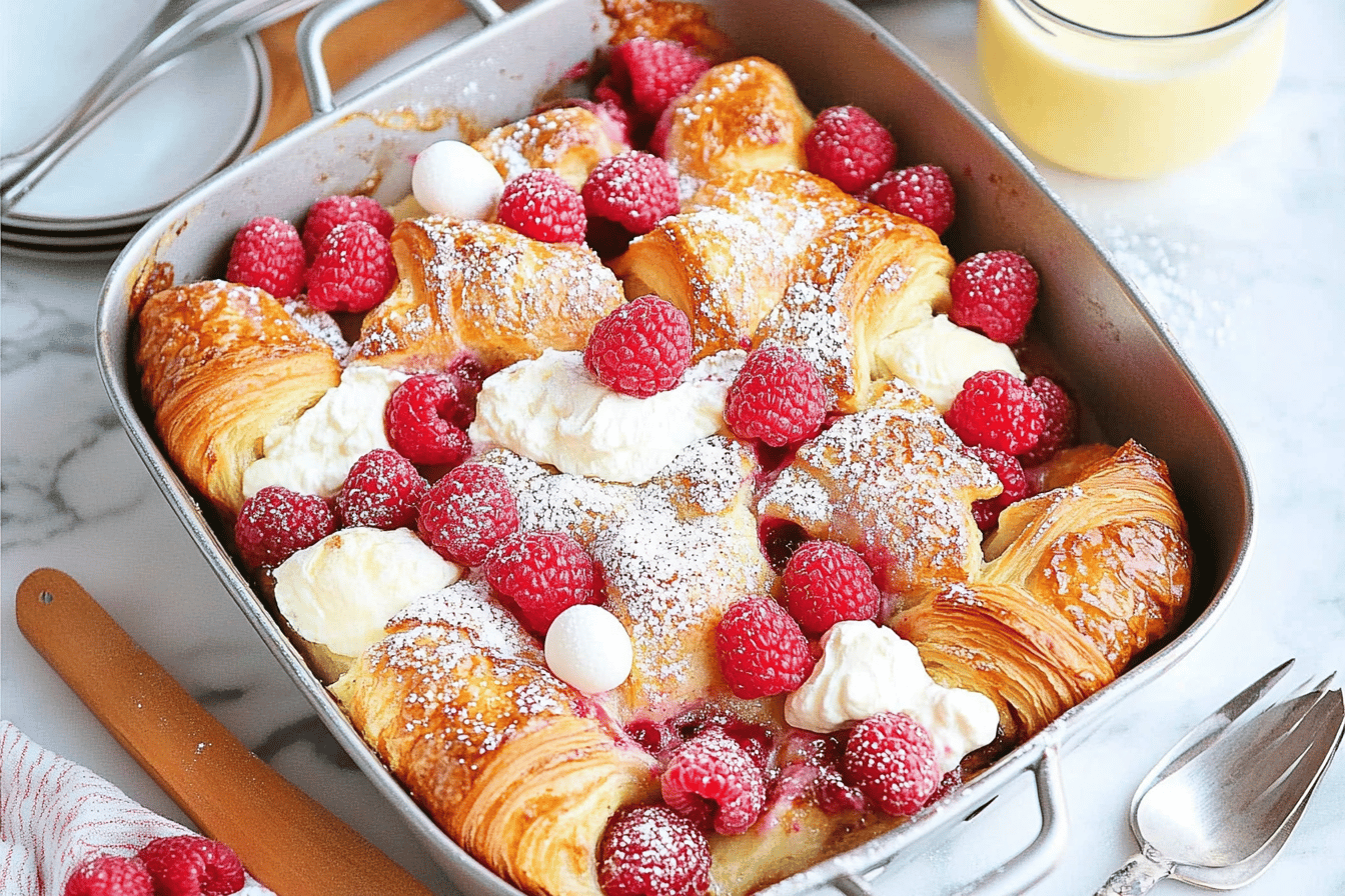 Raspberry Croissant French Toast Bake Recipe