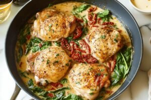 Skillet Sun-Dried Tomato Chicken Thighs Recipe