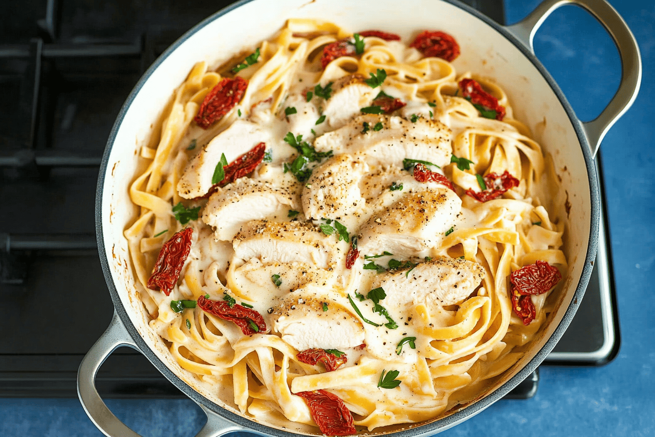 Sun-Dried Tomato Fettuccine Alfredo Recipe